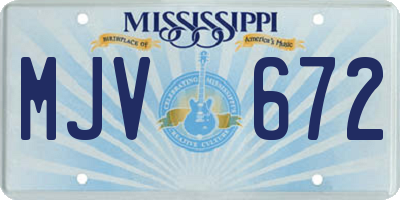 MS license plate MJV672