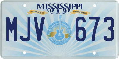 MS license plate MJV673