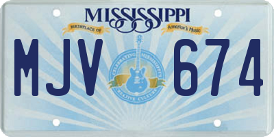 MS license plate MJV674