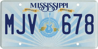 MS license plate MJV678