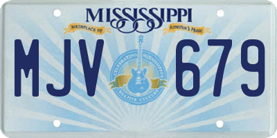 MS license plate MJV679