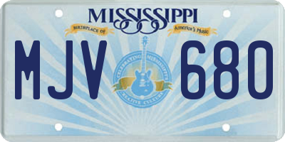 MS license plate MJV680
