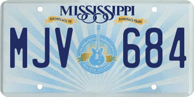 MS license plate MJV684