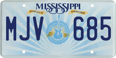 MS license plate MJV685