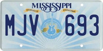 MS license plate MJV693