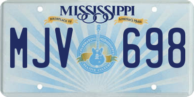MS license plate MJV698