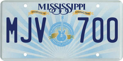 MS license plate MJV700