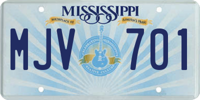 MS license plate MJV701