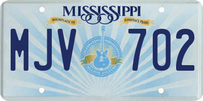 MS license plate MJV702