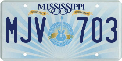 MS license plate MJV703