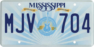 MS license plate MJV704