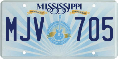 MS license plate MJV705
