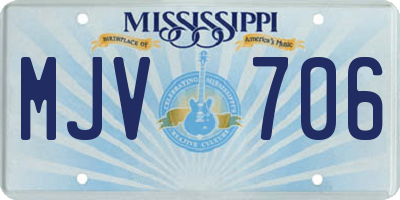 MS license plate MJV706