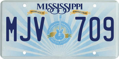 MS license plate MJV709