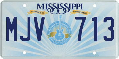 MS license plate MJV713