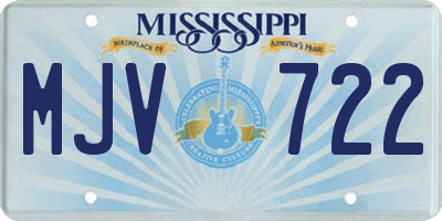 MS license plate MJV722