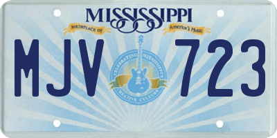 MS license plate MJV723