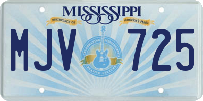MS license plate MJV725