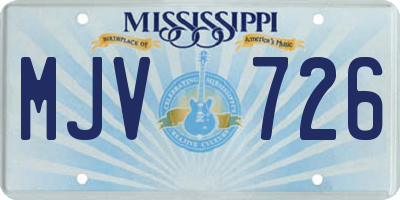 MS license plate MJV726
