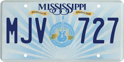 MS license plate MJV727