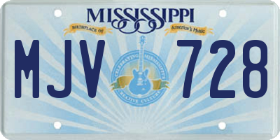 MS license plate MJV728