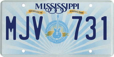 MS license plate MJV731