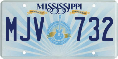 MS license plate MJV732