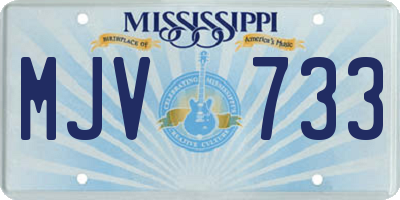 MS license plate MJV733