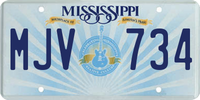 MS license plate MJV734