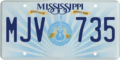 MS license plate MJV735