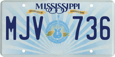 MS license plate MJV736