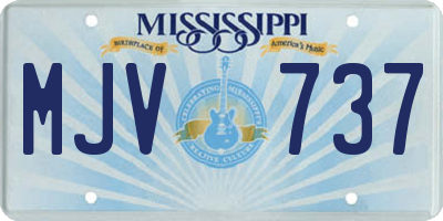 MS license plate MJV737