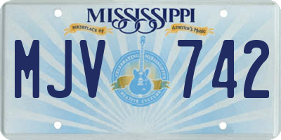 MS license plate MJV742