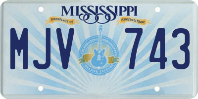 MS license plate MJV743