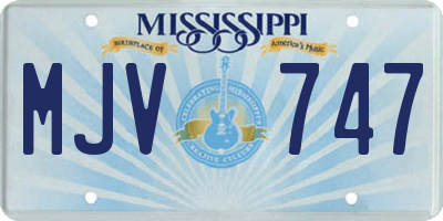 MS license plate MJV747