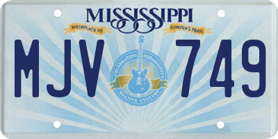 MS license plate MJV749