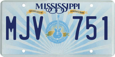 MS license plate MJV751