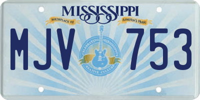 MS license plate MJV753