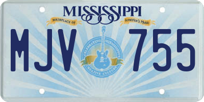 MS license plate MJV755