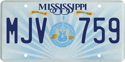 MS license plate MJV759