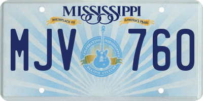 MS license plate MJV760