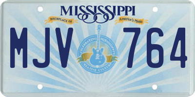 MS license plate MJV764