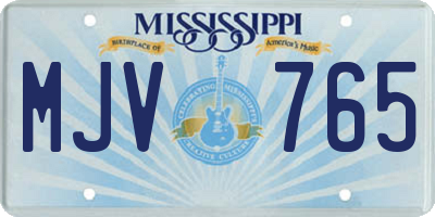 MS license plate MJV765