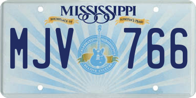 MS license plate MJV766