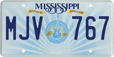 MS license plate MJV767