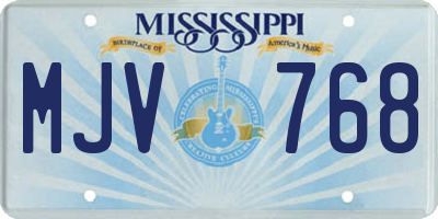 MS license plate MJV768