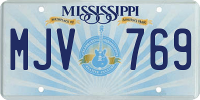 MS license plate MJV769