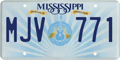 MS license plate MJV771
