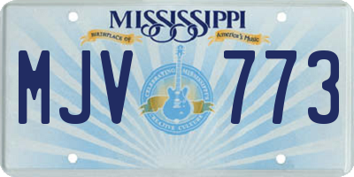 MS license plate MJV773