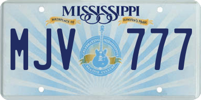 MS license plate MJV777